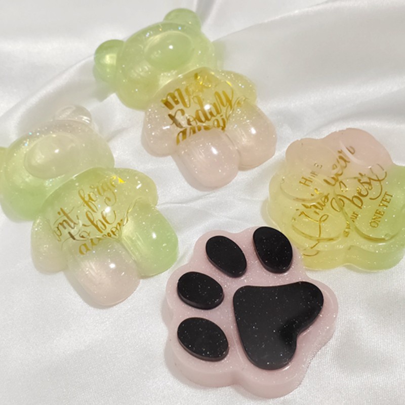 6 Tấm hình dán UV epoxy resin hình mèo xinh xắn trang trí thủ công DIY