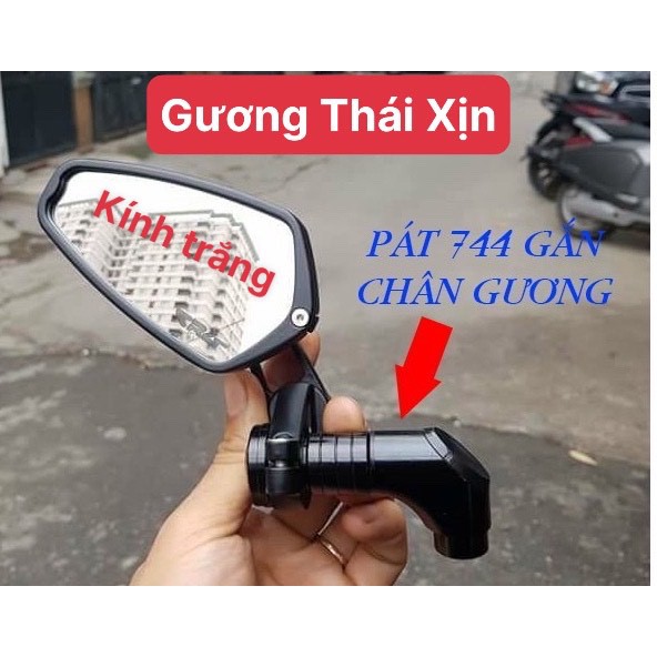 Gương Gù Thái CRG Kính Trắng + Chân Gương Vát 744 Siêu Xịn