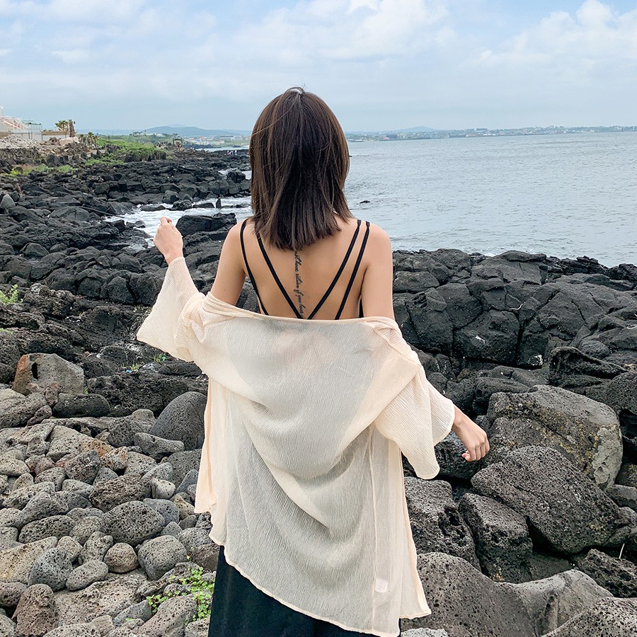 Áo choàng đi biển phong cách trẻ trung thanh lịch dành cho nữ