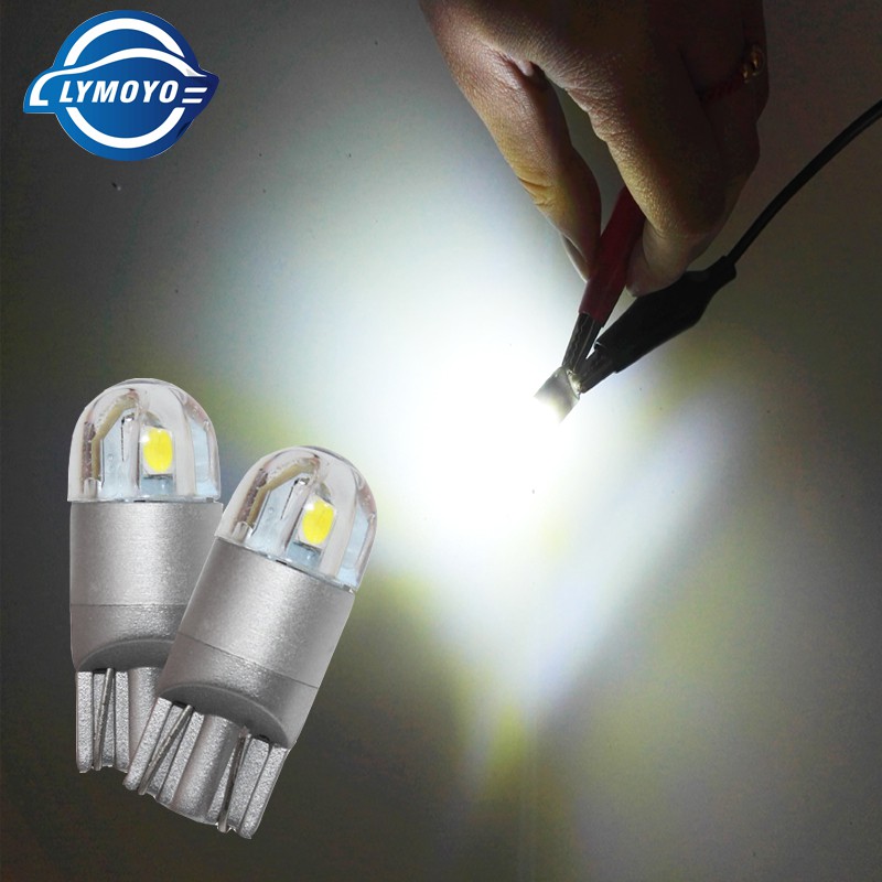 Bộ 10 bóng đèn LED LYMOYO T10 W5W 168 501 3030 25 SMD 12V 6000K dùng trang trí cho biển số xe/đọc sách