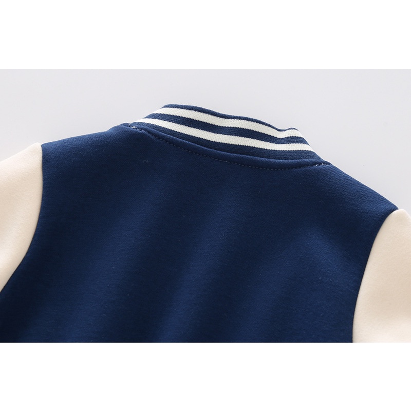Áo khoác bóng chày cho bé WAPYPY áo khoác nỉ họa tiết chữ B thu đông 2023