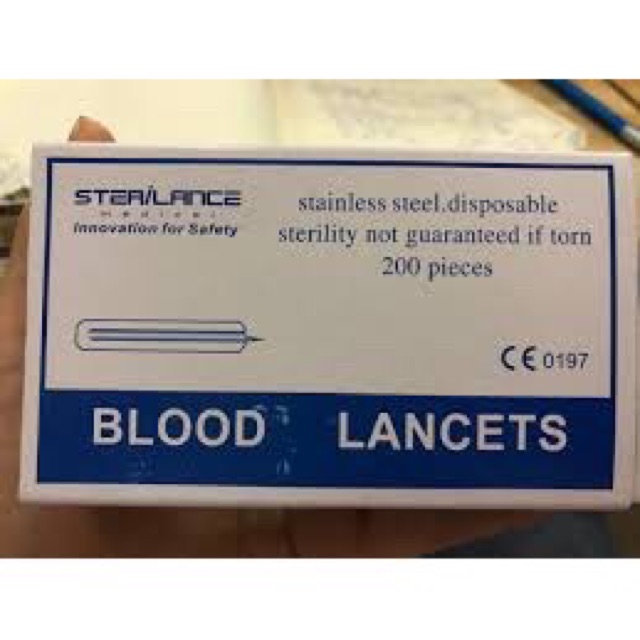 Kim chích mụn Blood lancets hộp 200 chiếc