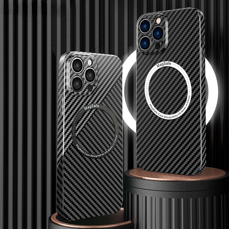 Ốp Điện Thoại Cứng Chống Sốc Kết Cấu Sợi Carbon Cho iPhone 13 12 11 Pro Max