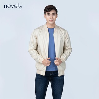 Áo Jacket Khaki Bomber nam Novelty in họa tiết màu kem NJKMHTMT3R1905662
