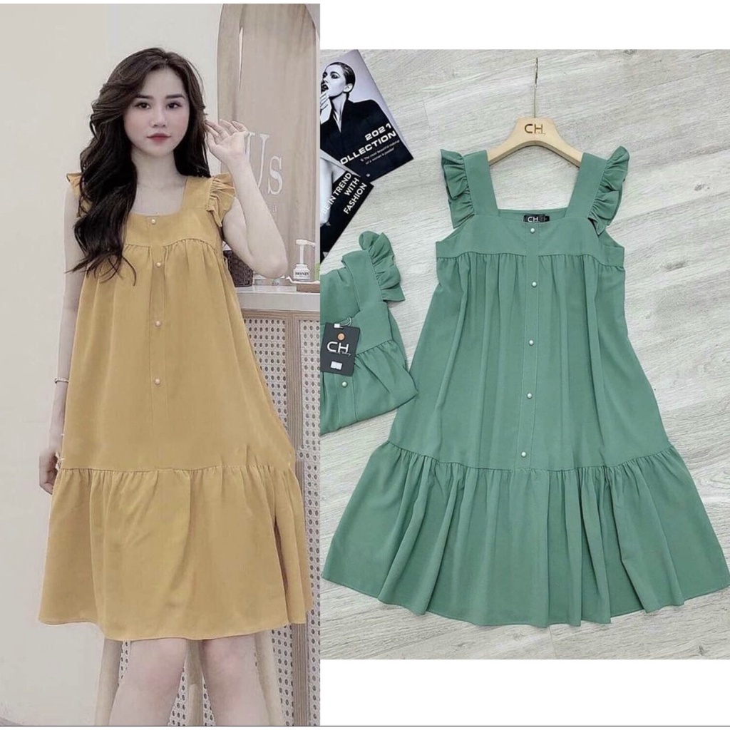 Váy Bầu Mùa Hè Đẹp, Đầm Bầu 2 Dây Chất Cát Hàn Cao Cấp Siêu Mềm Mại Nhẹ Nhàng Tiểu Thư A023 Lin Store66
