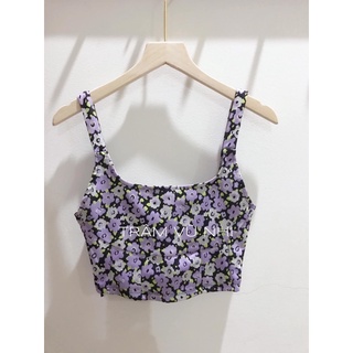 PASS - ZARA Auth Áo Crop Top Tím S