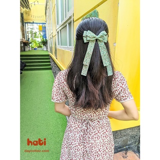 Kẹp tóc/dây cột tóc nơ hoa nhí mã D33 - Kẹp tóc handmade HATI