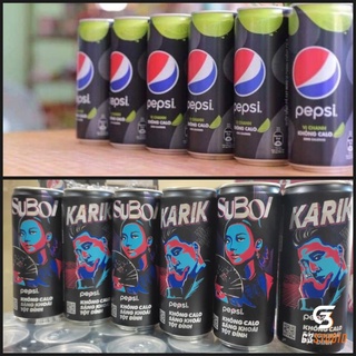 Thùng 24 lon Pepsi chanh không calo 330ml/ pepsi không calo phiên bản Rap Việt giới hạn Karik Suboi