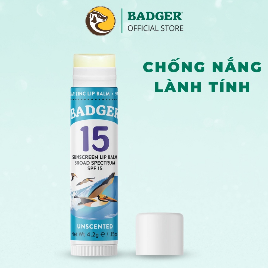 Son dưỡng môi BADGER chống nắng SPF 15 – 4.2g