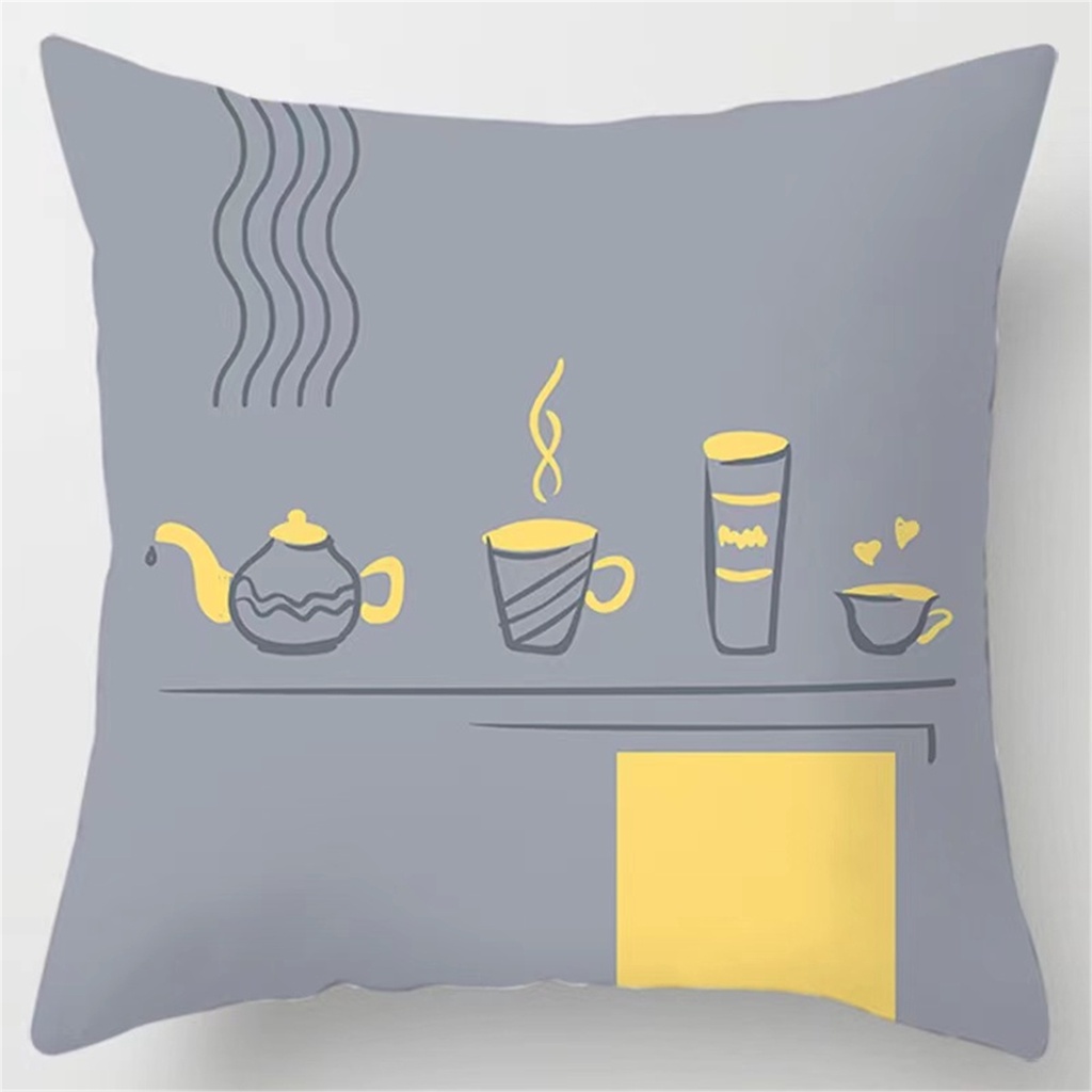 Vỏ BọC Nệm MàU XáM VàNg 60x60.50x50.45x45.40x40.Vỏ Gối Dày Trang Trí Nhà Ở / Ghế Sofa / Xe Hơi