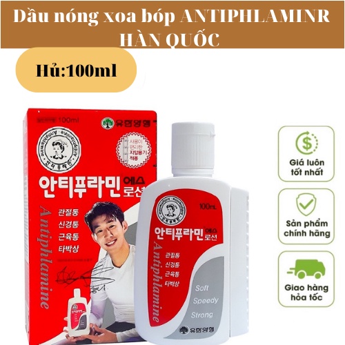 Dầu nóng xoa bóp ANTIPHLAMINR HÀN QUỐC 100ml chuẩn sịn loại 1 date mới