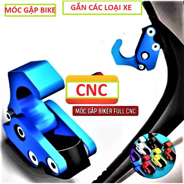 Móc Treo Bikers xe máy (Nhôm nguyên khối; 2 chế độ gấp gon khi không treo đồ) - Dễ dàng gắn trên mọi loại xe