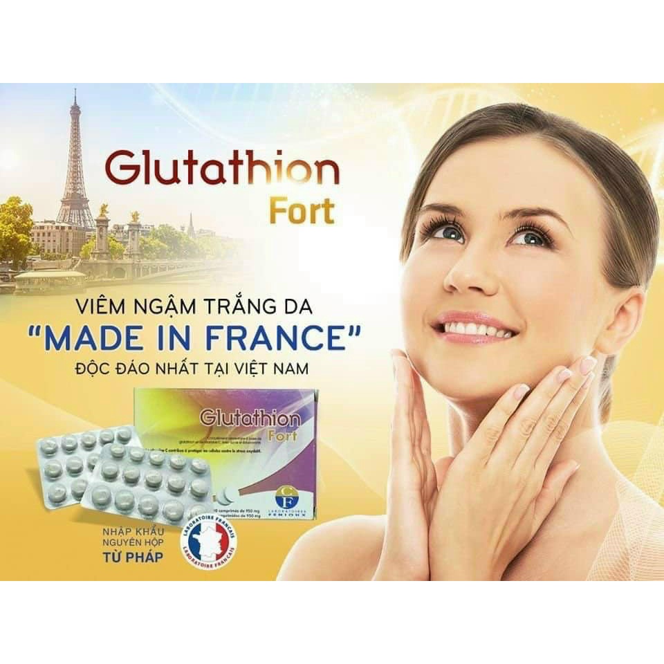 Viên ngậm trắng da Glutathion Fort Pháp 30 viên