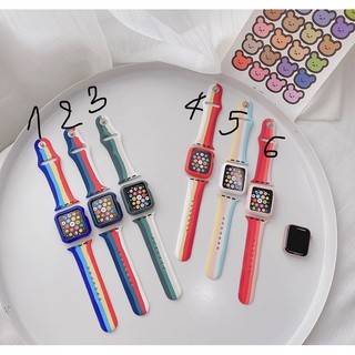 dây đeo appwatch cao su sọc màu cực đẹp