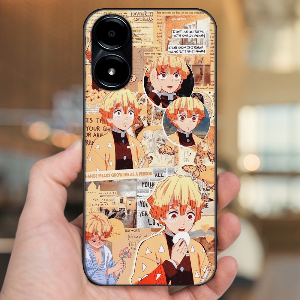 Ốp lưng Vivo Y02s viền đen in hình Zenitsu Kimetsu no Yaiba