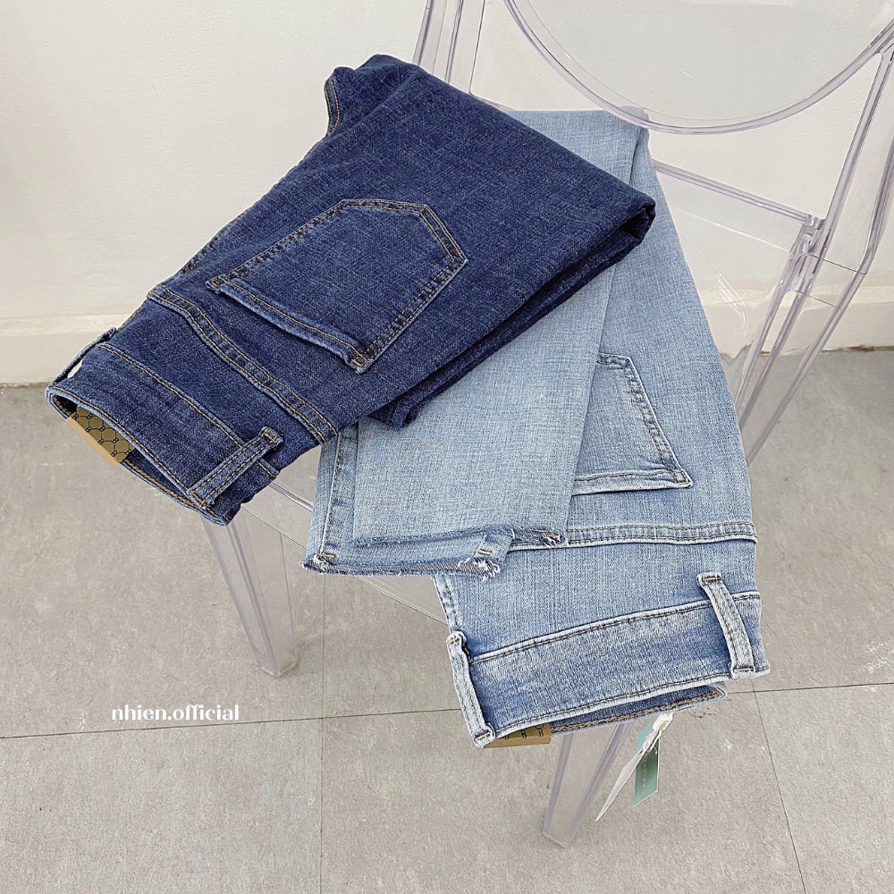 Quần jean nữ form baggy rách lai Nhienvintage_BQ7