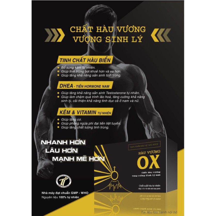 Thực phẩm bảo vệ sức khỏe Hàu vương OX hỗ trợ tăng cường sinh lý nam giới - Trường Thọ pharma hộp 30 viên | BigBuy360 - bigbuy360.vn