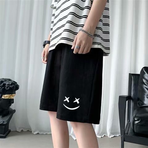 Quần Short Nam In Hình Mặt Cười Thời Trang Hàn Quốc bigsize quần đùi rộng quần đùi lưng cao quần short quần thể thao nam ngắn