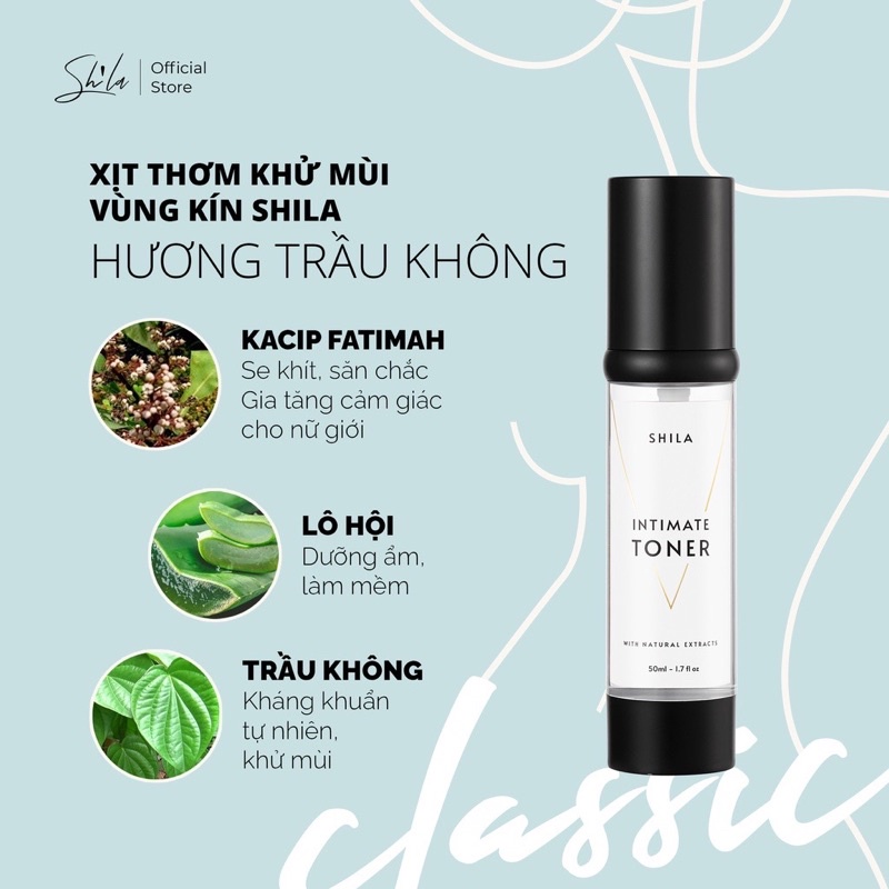 Xịt khử mùi se khít vùng kín Shila 50ml đủ 3 mùi quyến rũ