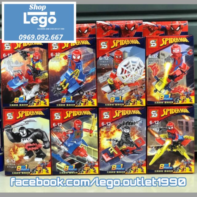 Xếp hình Lego Tuyển tập Spiderman đại chiến Venom Lego Minifigures SY1183