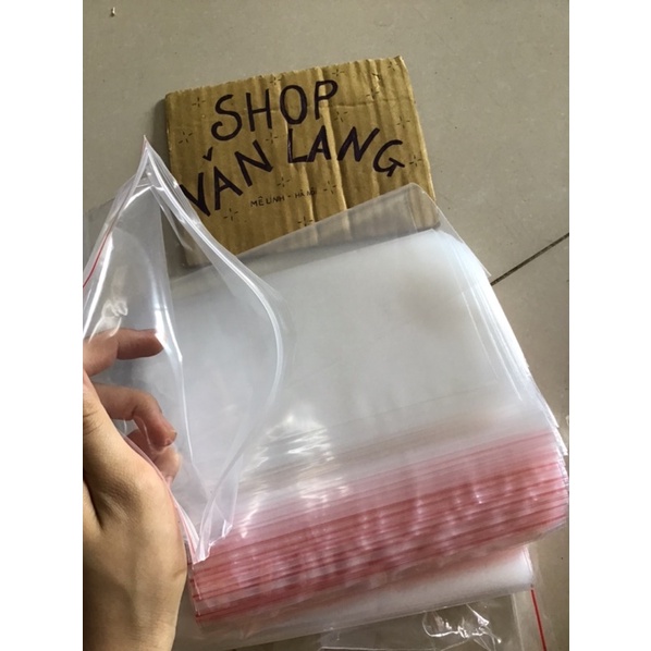 1kg túi zip trong suốt bấm miệng chỉ đỏ loại dày dai đủ kích cỡ