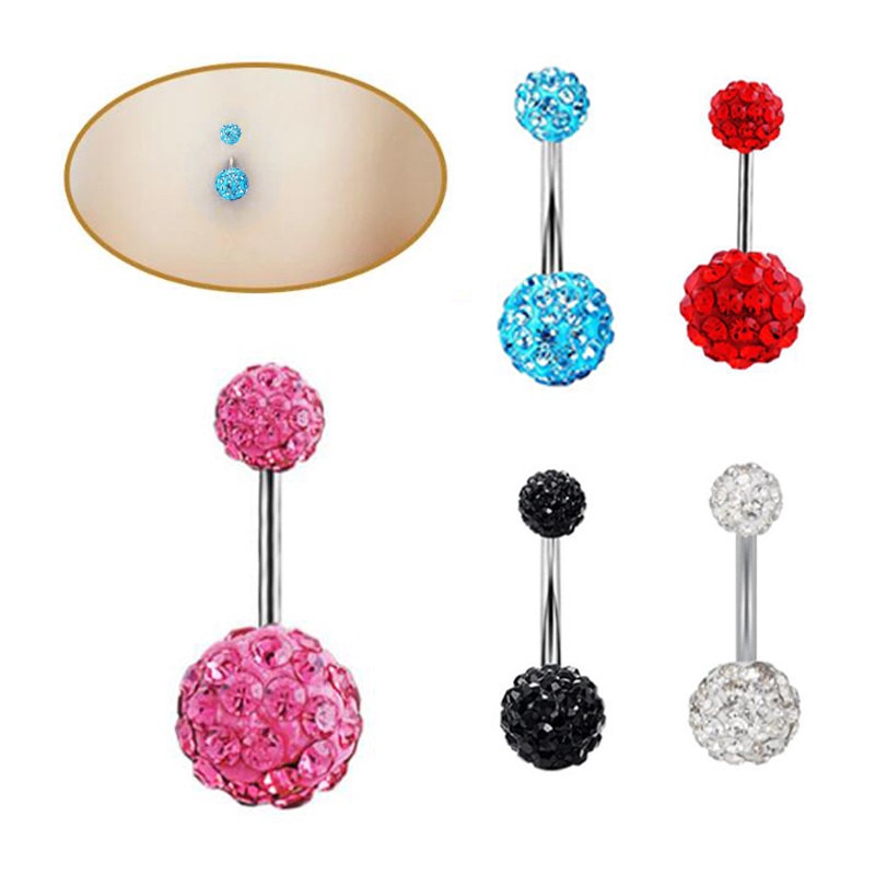 Bộ 5 Khuyên Rốn Đính Đá Lấp Lánh Thời Trang