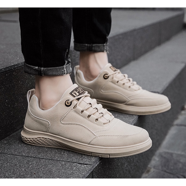 Giày sneaker thể thao da nam cao cấp, phong cách trẻ trung năng động, đế cao su non đi cực êm DD93