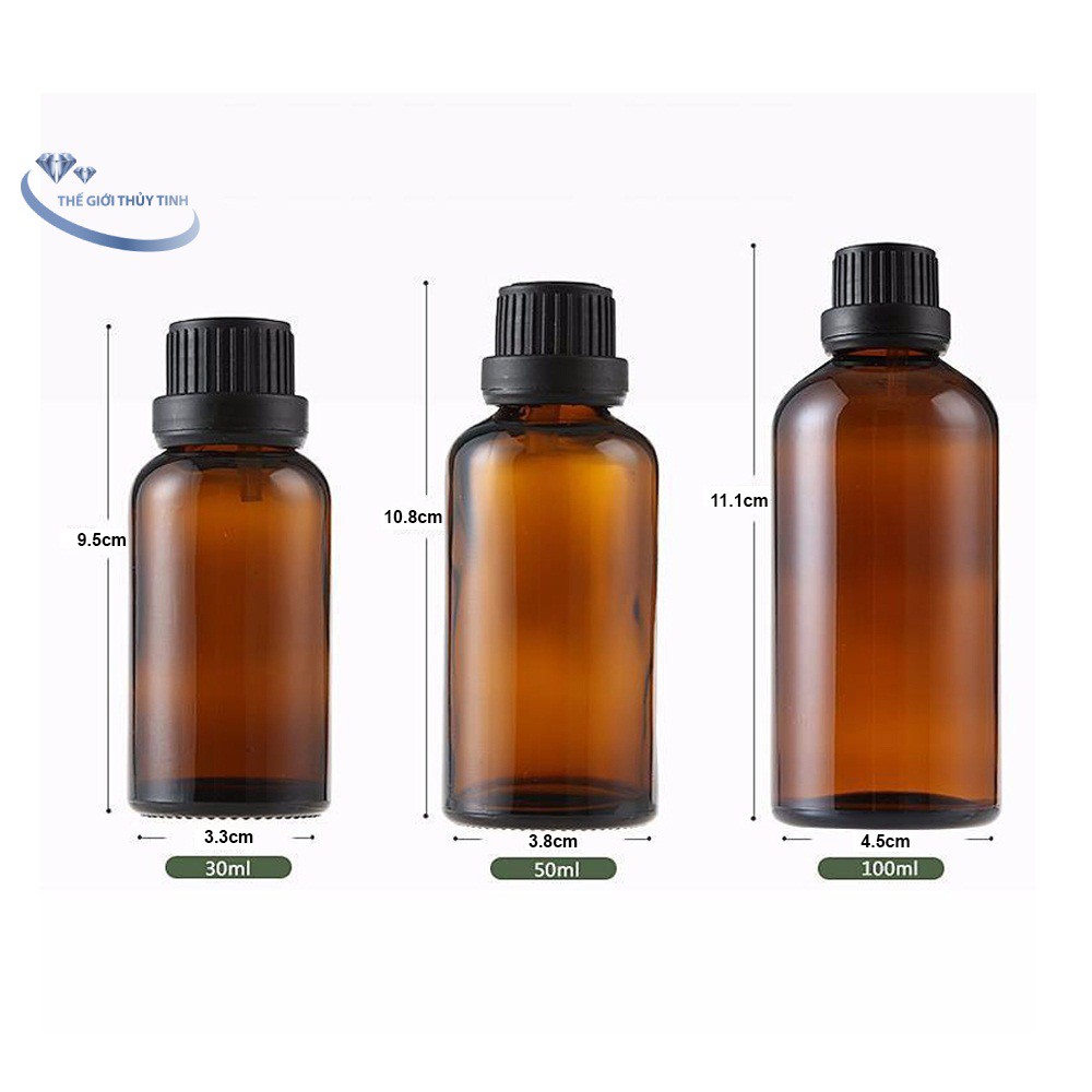 FREESHIP TOÀN QUỐC 50K - 10 Chai Thủy Tinh Đựng Tinh Dầu 50ml - Đầu Nhỏ Giọt