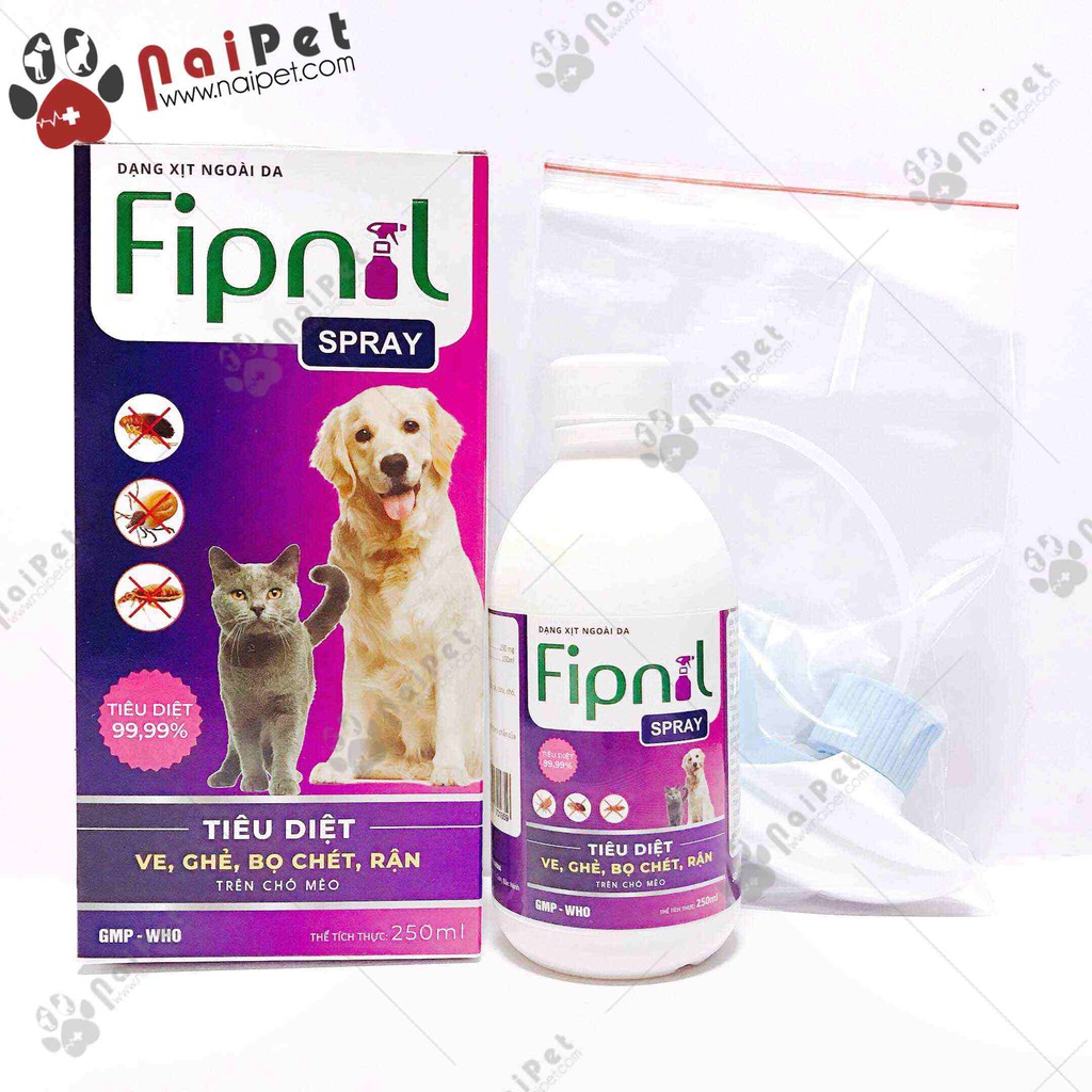 Dung Dịch Diệt Ve Rận Bọ Chét Chó Mèo Fipnil Spray 250ml