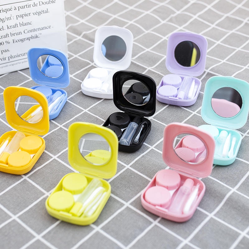 Hộp Đựng Kính Áp Tròng Mini Có Gương Soi Tiện Lợi
