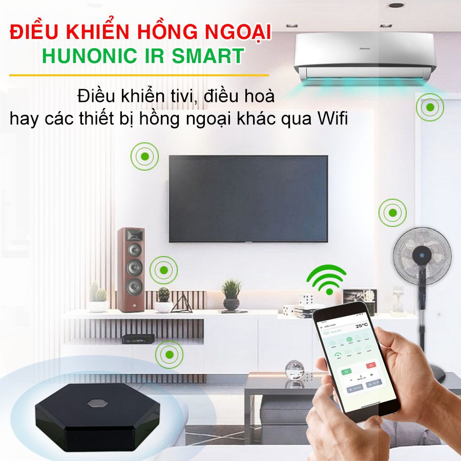 Bộ điều khiển hồng ngoại IR SMART VIỆT NAM điều khiển tivi, điều hòa, đầu KTS, Quạt... từ xa trên điện thoại