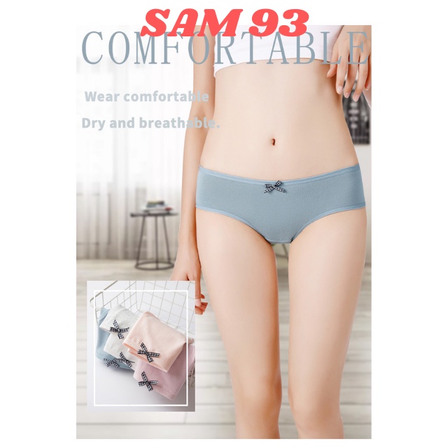 Quần Lót Nữ Cotton Đính Nơ Dễ Thương, Thông Hơi Kháng Khuẩn💖FREESHIP💖 Quần Lót Nữ Cao Cấp Nhiều Màu Xinh Xắn – SAM93 Q15
