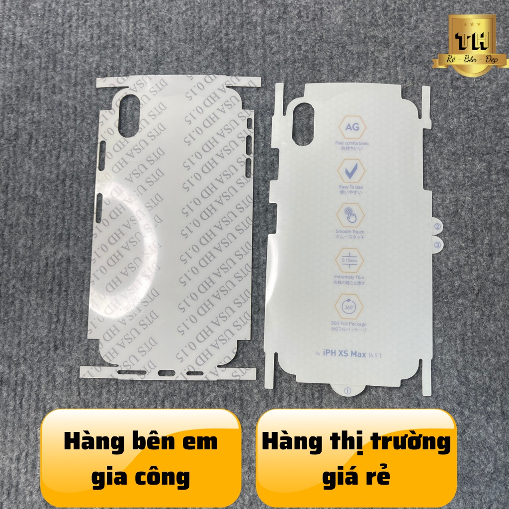 Ppf mặt sau iphone 6 đến 13 promax trong-nhám dễ dán, không bong tróc khi dùng ốp, chống vân tay kèm phụ kiện