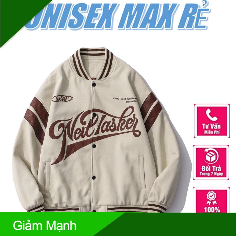 Bomber,áo khoác Bóng Chày 2 Màu Form Rộng Unisex