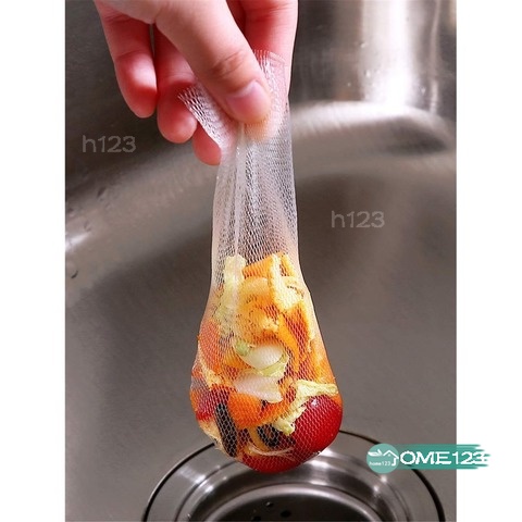Set 100 túi lưới lọc bồn rửa dùng một lần nhiều kích cỡ cho nhà bếp