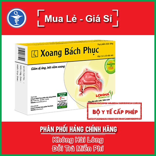 XOANG BÁCH PHỤC - Hỗ trợ điều trị viêm xoang, viêm mũi dị ứng Hộp 20 viên / XOANGBACHPHUC