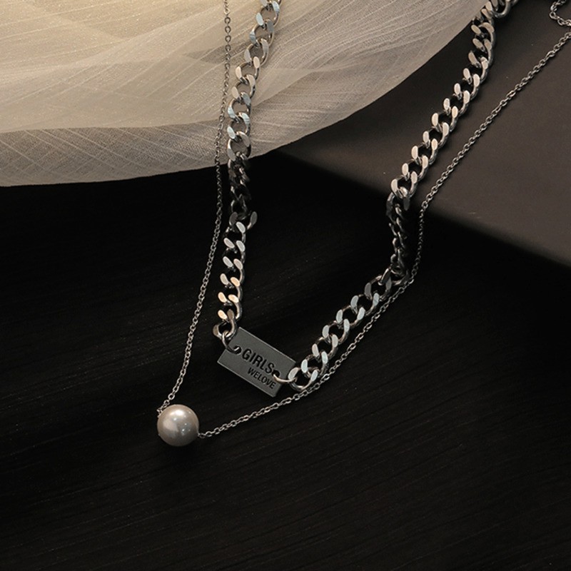 Dây Chuyền Kim Loại Phong Cách Hip Hop Cho Nữ