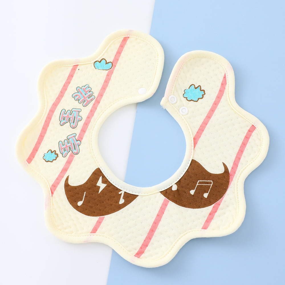 Yếm Ăn Cotton Hình Bông Hoa Xoay 360 Độ Dễ Thương Cho Bé