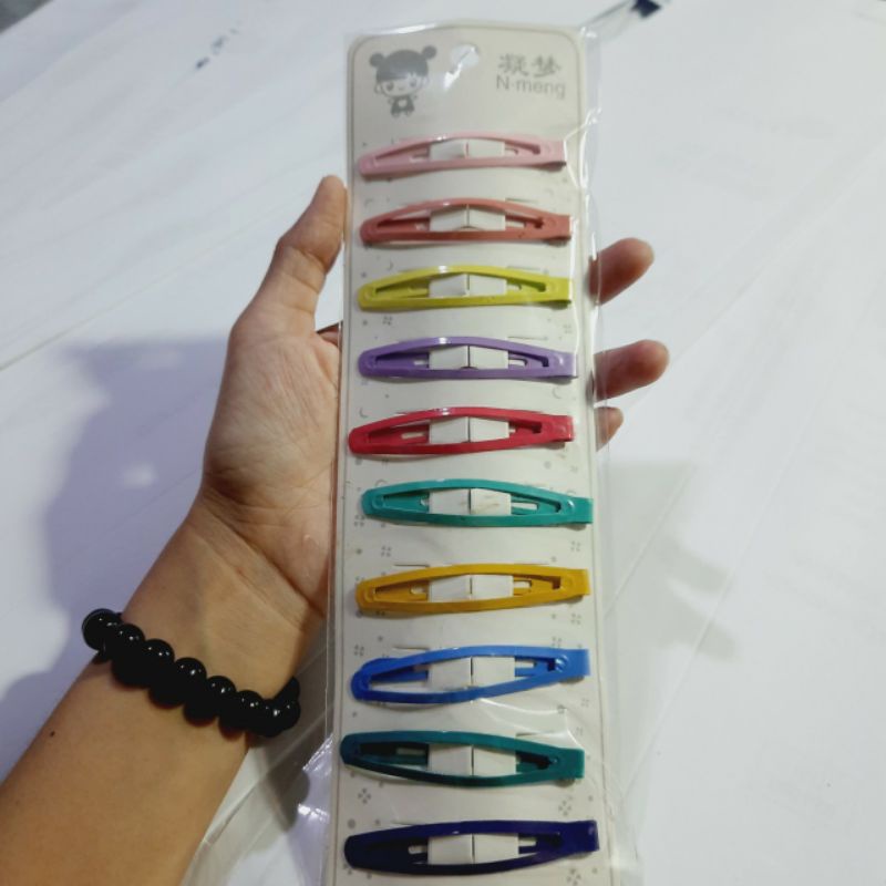 Vỉ 10 kẹp tách,kẹp bật màu phong cách Hàn Quốc