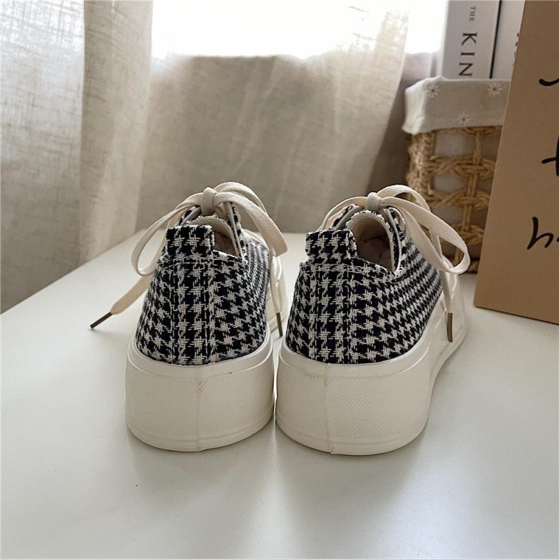 Giày bata nữ sneaker thể thao đế độn hoạ tiết sọc caro bigsize giá rẻ HAVAVA G009