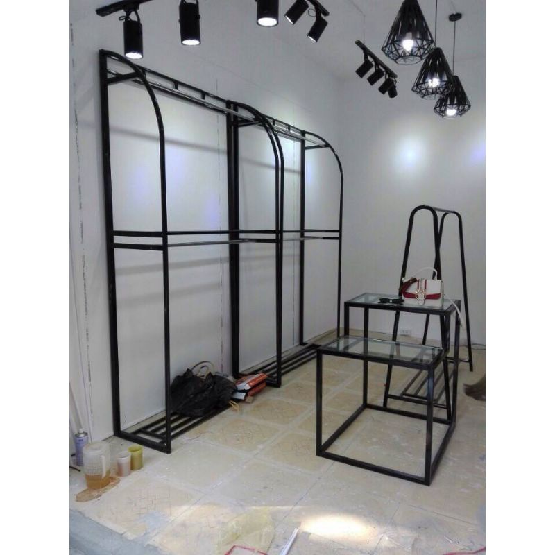 Khung treo quần áo - giá treo cánh buồm 2 tầng giúp tiết kiệm diện tích,2 màu đen trắng,kích thước 2m2 x 1m5