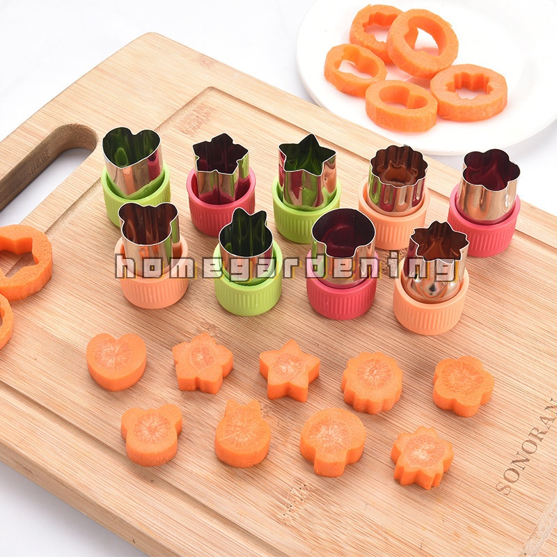 Set 12 Khuôn Cắt Bánh Quy Tạo Hình Bông Hoa Hoạt Hình Bằng Thép Không Gỉ Tiện Dụng