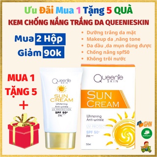 Kem Chống Nắng Trắng Da Mặt Cho Da Nhạy Cảm Da Mụn Da Dầu Queenieskin Spf50 Dưỡng Trắng Da Kiềm Dầu Nâng Tone