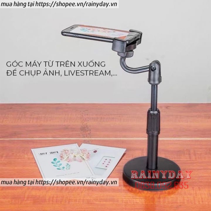 Giá đỡ điện thoại, chân để kẹp điện thoại để bàn đa năng quay video xem phim livestream xoay 360 độ