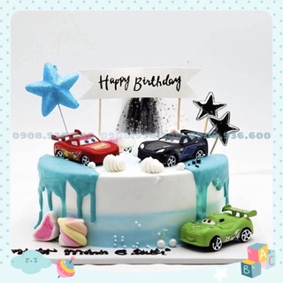 Set 6 Ô Tô Trang Trí Bánh 🤞 FREESHIP 🤞 Bộ 6 chiếc siêu xe mini siêu ngầu trang trí bánh kem hpbd