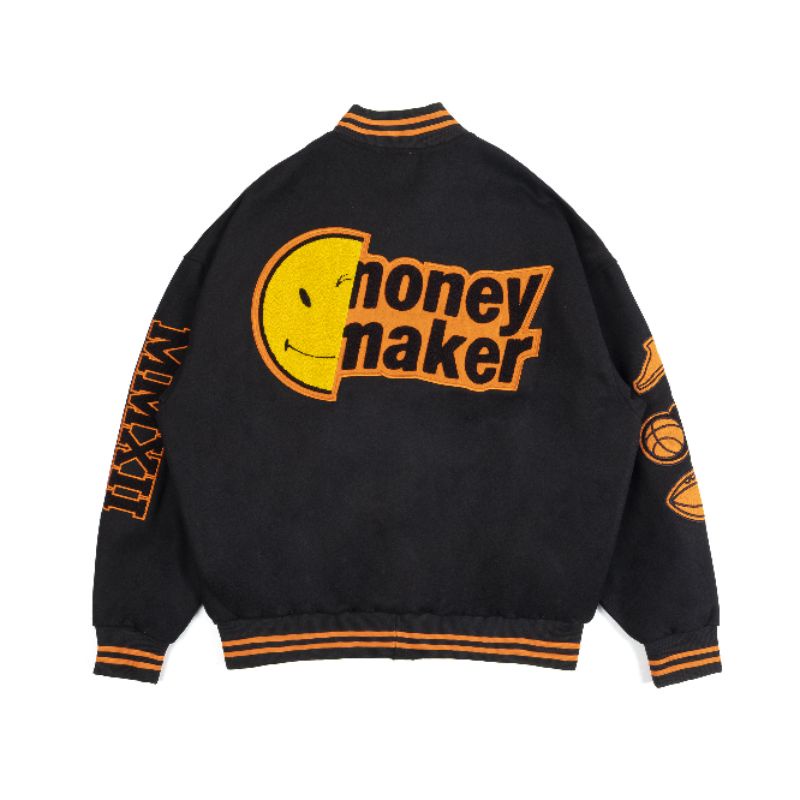 Áo khoác Varsity O.B Đen CHẤT LIỆU DẠ TOÀN ÁO PHONG CÁCH UNISEX