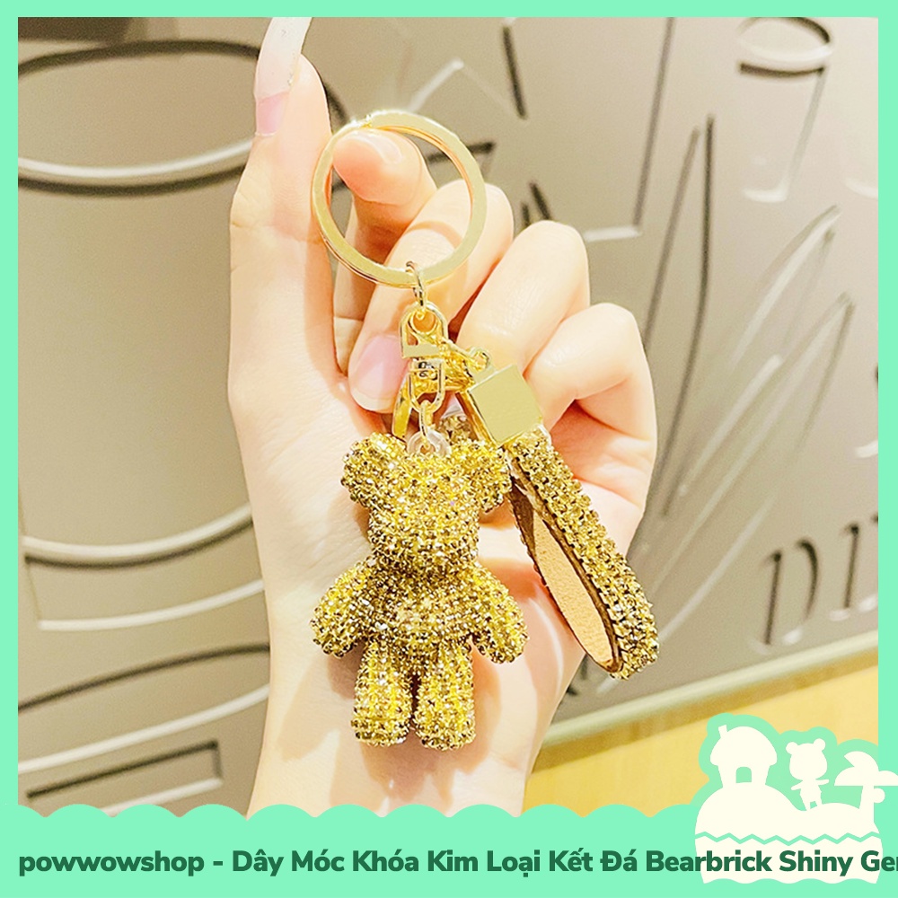 [Sẵn VN - Hỏa Tốc] Dây Móc Khóa Kim Loại Đính Đá Phong Cach Bearbrick Shiny True Gem