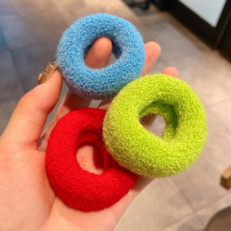 Dây cột tóc đuôi ngựa bằng len co giãn cho nữ thích hợp cho tóc dài &amp; xoăn