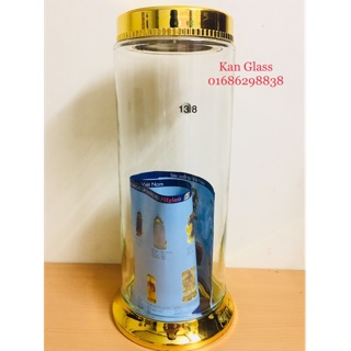 Bình sâm thủy tinh ống trụ ph 13.8l vòi - 13.8l ko vòi