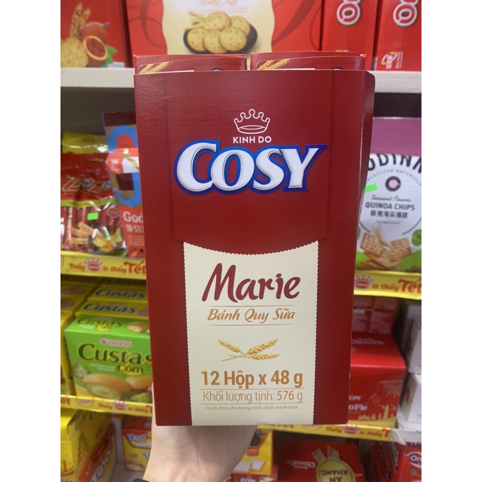 Bánh Quy Sữa Marie Cosy Kinh Đô 576g - 12 hộp x 48g/hộp ( Date Mới )